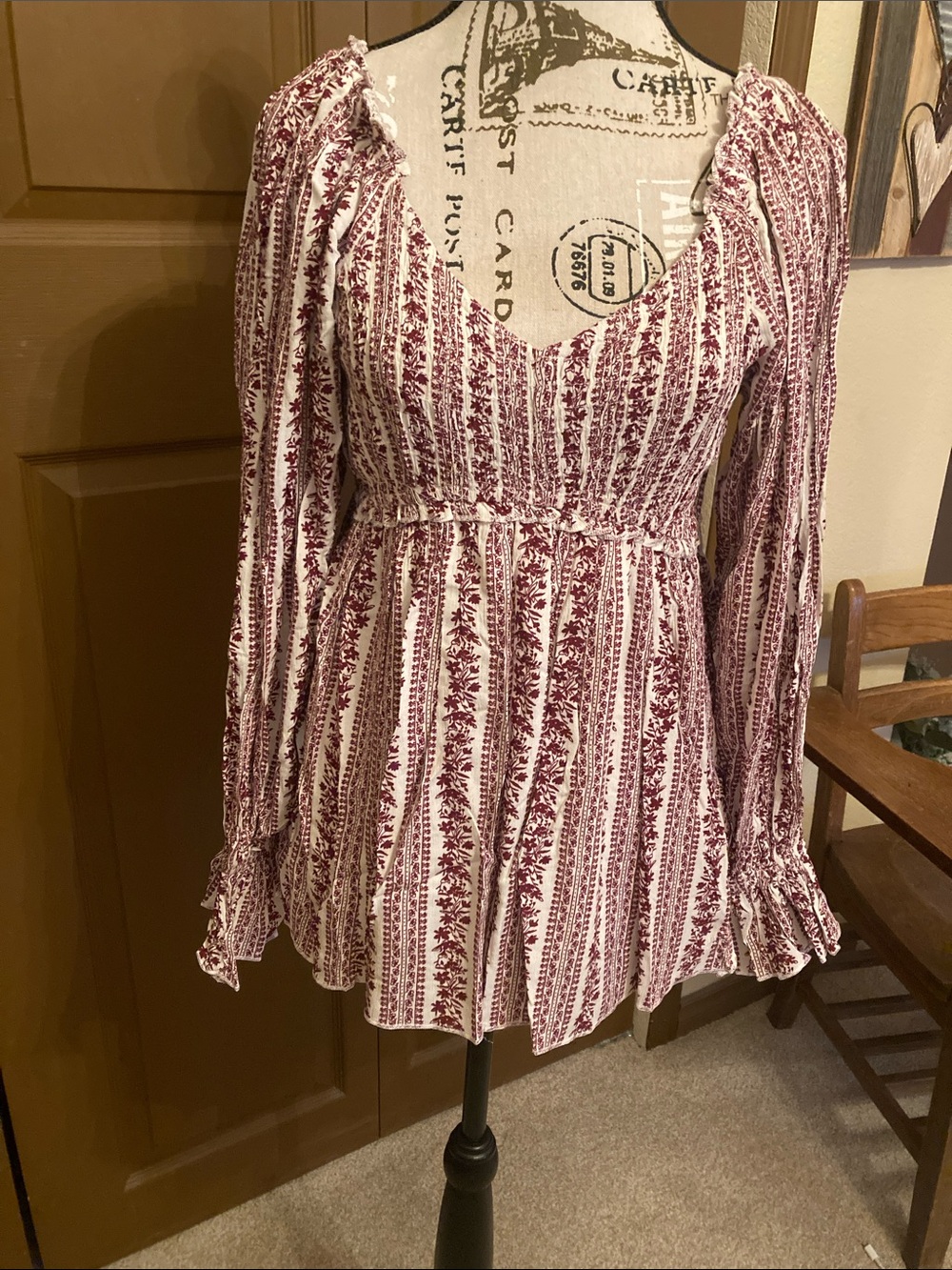 heyson Floral Peasant Boho Blouse NWT